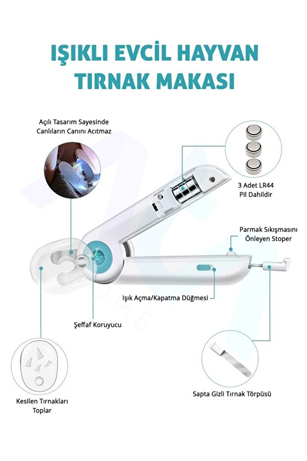 JollyJolly Işıklı Pet Tırnak Makası