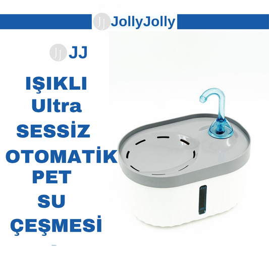 JollyJolly Işıklı Ultra Sessiz Otomatik Pet Su Çeşmesi